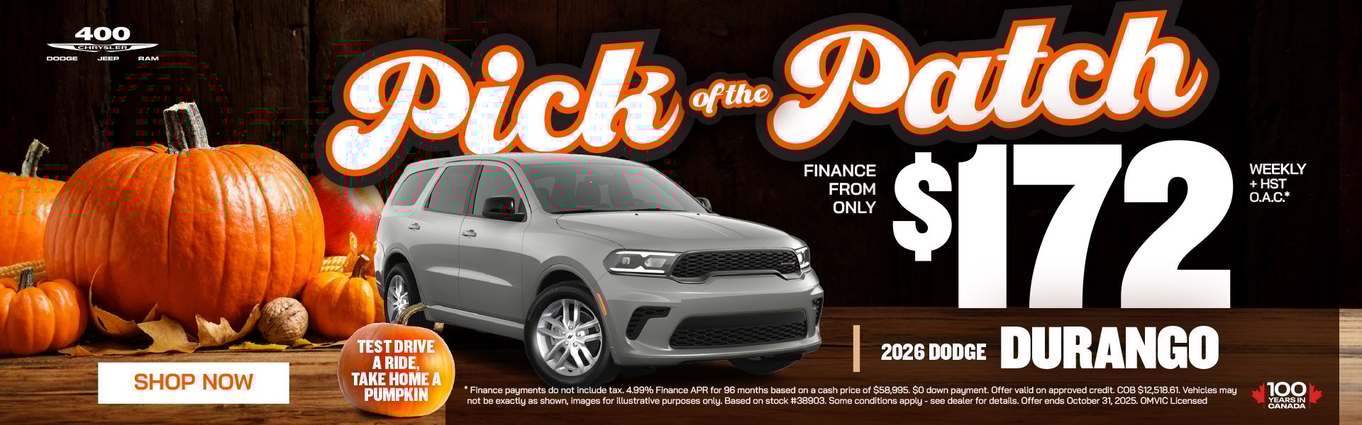 Pick of the Patch - 2026 Dodge Durango Finance From Only $172 + HST O.A.C.* Pick of the Patch - 2026 Dodge Durango Finance From Only $172 + HST O.A.C.*